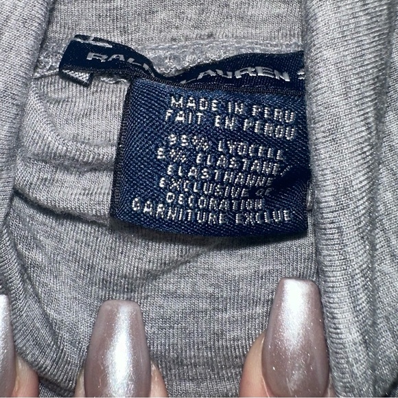 Ralph Lauren T-Shirt Womens XL Gray Pony Logo Turtleneck Long Sleeve - Picture 6 of 10